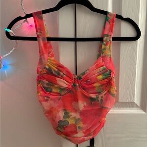 NWOT Zara Floral Corset Top